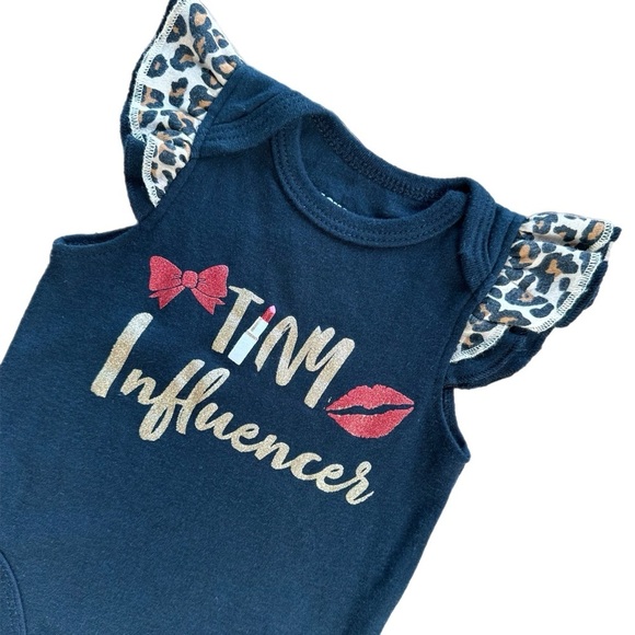 Monkey Bars Girls 6-9M Short Sleeve  Glitter Onesie/Bodysuit - Picture 2 of 4